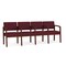 Lesro Lenox Wood 4 Seat Tandem Seating Wood Frame, Mahogany, OH Wine Upholstery LW4103 - alternate 1